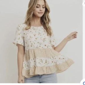 Paper Crane Floral Babydoll Top